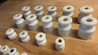 Lote Aisladores Eléctricos Porcelana Antiguos