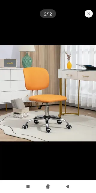 Silla de oficina con ruedas naranja