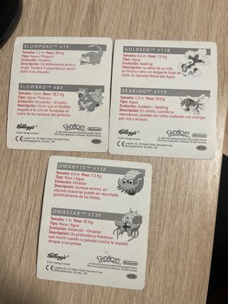 Cartas Pokémon Holográficas Kellogg's 3D