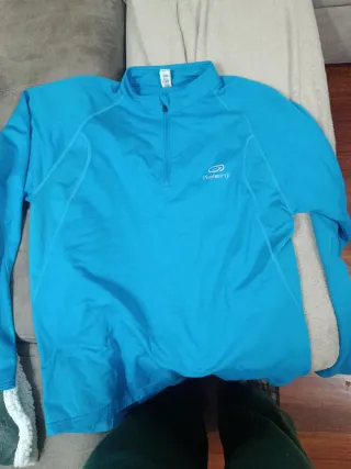 Sudadera Kalenji media cremallera azul