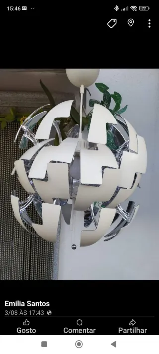 Candeeiro esférico branco