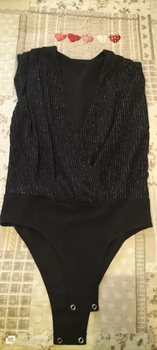 Body nero argento effetto righe