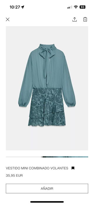 Vestido Zara Mini Volantes Talla XS