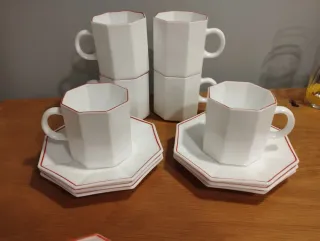 Tazas Arcopal con plato – vintage, perfectas