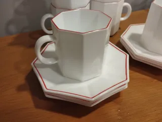 Tazas Arcopal con plato – vintage, perfectas