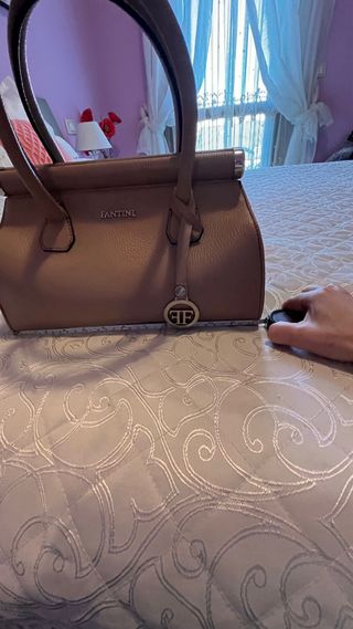 Borsa Fantini vera pelle beige