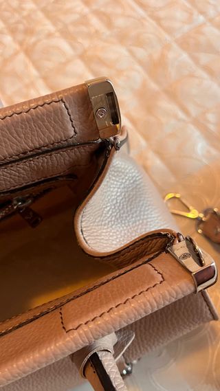 Borsa Fantini vera pelle beige