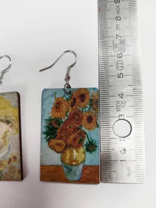 Pendientes de madera Van Gogh