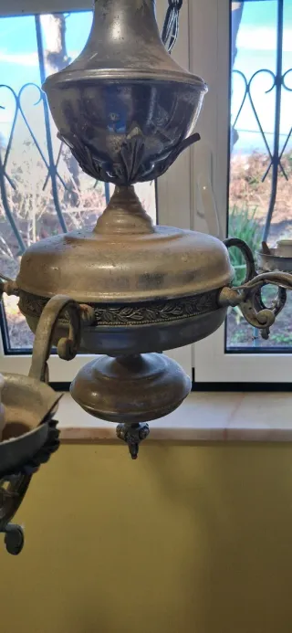 Candeiro vintage metal prateado