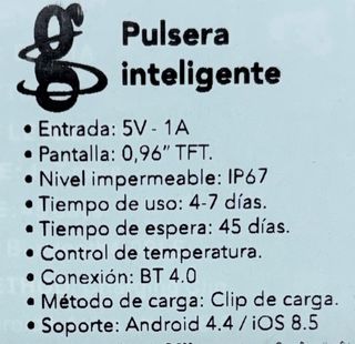 Pulsera Inteligente Negra