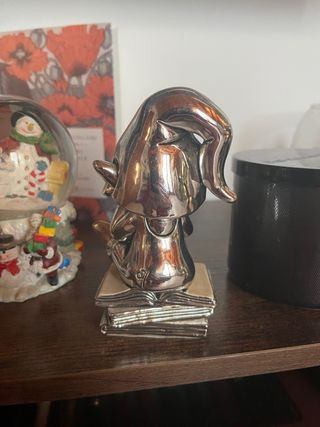 Statuina elfo argentato con scarpe oro