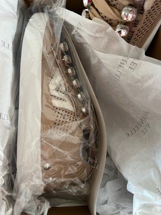 Sneakers Emanuelle Vee Beige con Cristales