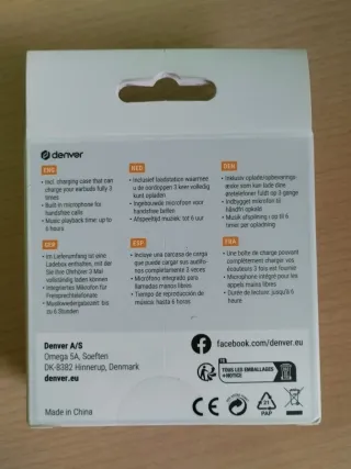 Denver TWE-48W Auriculares True Wireless Blancos