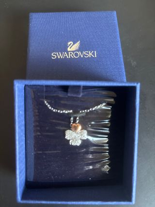 Colgante Trébol Swarovski Corazón Oro Rosa