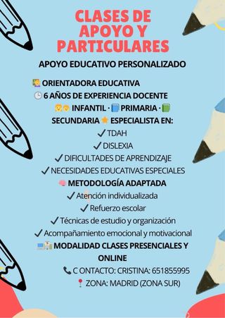 CLASES DE APOYO Y PARTICULARES