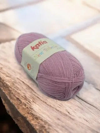 2 ovillos Katia New Babette malva