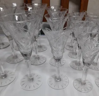 Copas de cristal tallado