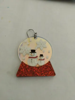 Pendientes Bola Navidad Muñeco Nieve