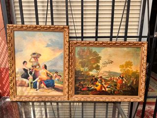 Reproducción "La Vendimia" Goya, 67x50cm, Óleo/L.