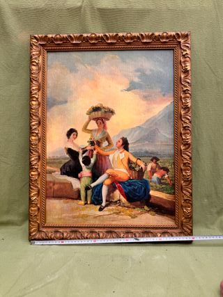 Reproducción "La Vendimia" Goya, 67x50cm, Óleo/L.