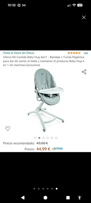 Chicco 4 en 1: Cuna, Hamaca, Trona, silla