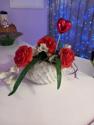 Centro de mesa decorativo corazón