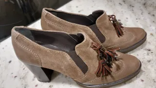 Zapatos tacón beige 38