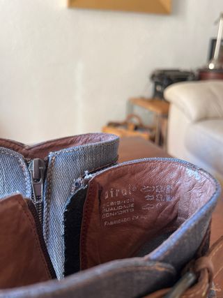 Botines Vaqueros Denim y Piel Talla 39