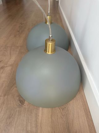 Lámparas de techo colgante metal gris con dorado