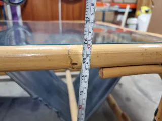 Tavolo da Salotto in Bambù e Cristallo