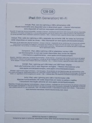 iPad 6ta Gen Plata