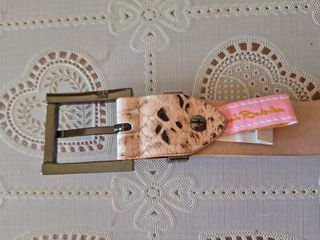 Cintura donna pitonata beige/marrone