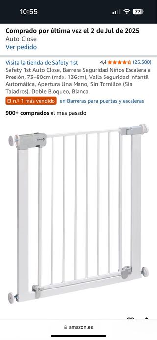 Barandilla protectora escalera niños Safety 1st