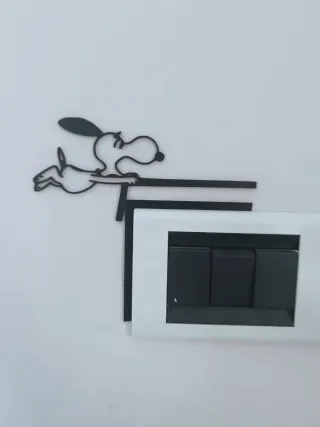 Decorazione Snoopy per interruttore Nero