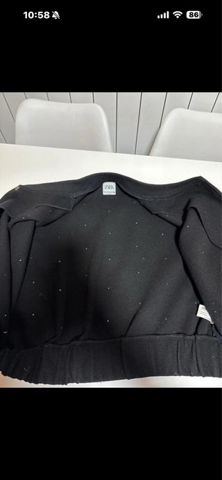 Chaqueta Bomber Zara Mujer Negra Brillante