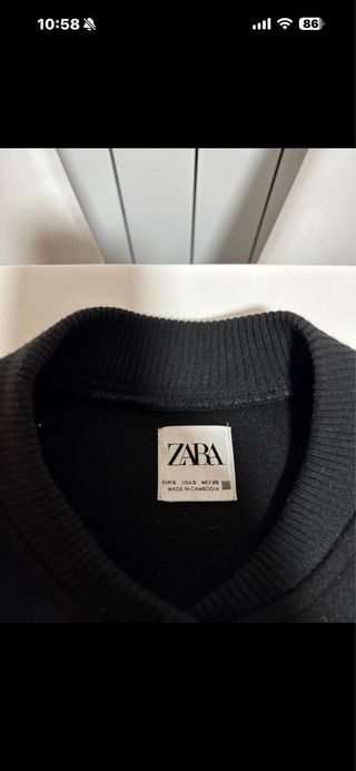 Chaqueta Bomber Zara Mujer Negra Brillante