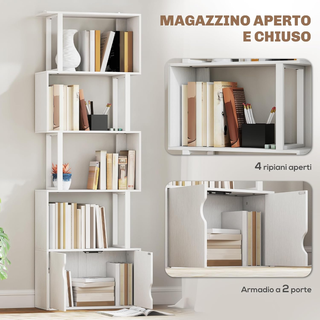 Libreria Scaffale a 5 Ripiani, Libreria Verticale
