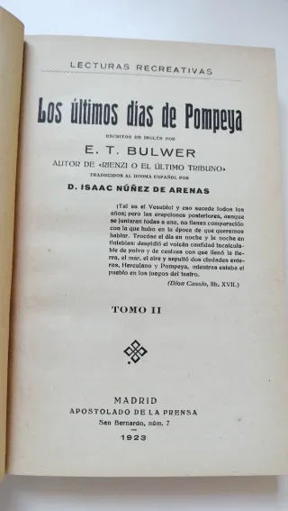 Los últimos días de Pompeya - Tomo 2
