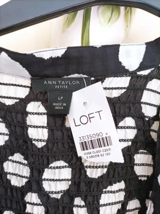 Blusa Ann Taylor lunares negro/blanco