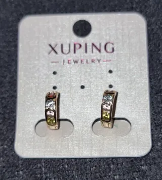 Pendientes XUPING dorados y multicolor