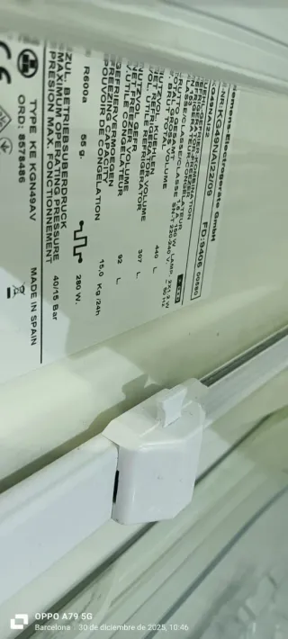 Nevera Combi SIEMENS  Acero Inoxidable No Frost A+