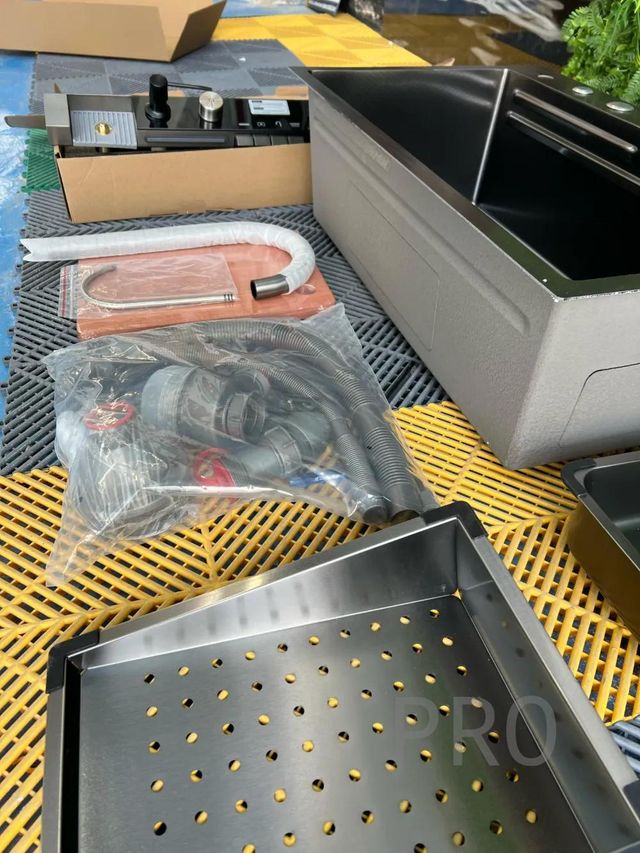 Fregadero Multifunción con Pantalla Digital y Kit de Accesorios en Acero Inoxidable