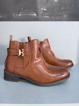 Botines Camel Piel Sintética Talla 36-38 Nuevos
