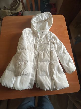 Abrigo acolchado blanco niña, BENETTON