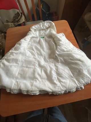 Abrigo acolchado blanco niña, BENETTON