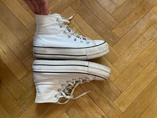 Converse plataforma blancas