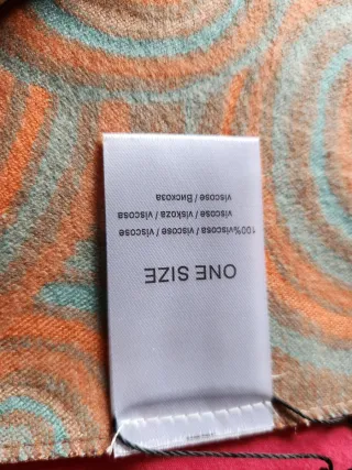 Sciarpa con cerchi arancioni e turchesi