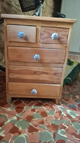 Cómoda antigua pino estilo francés