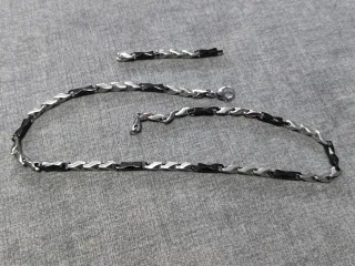 Collana uomo argento e nero