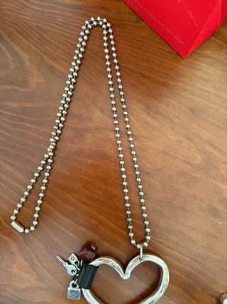 Collar Corazón Plata Maciza Uno de 50